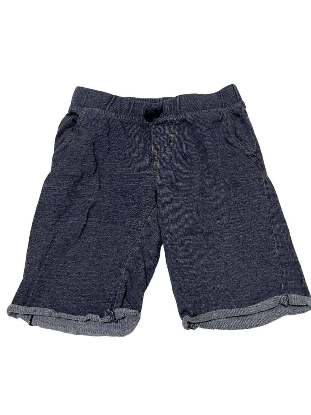 Tea Collection Denim Like French Terry Shorts Boys Blue Drawstring 7" Size 6